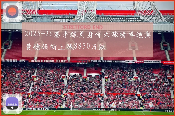 2025-26赛季球员身价大涨榜单迪奥曼德领衔上涨8850万欧